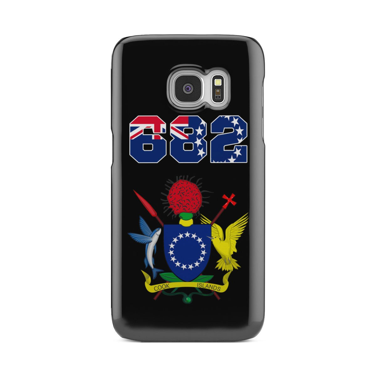 Cook Islands Phone Case - Coat of Arm Code Samsung Galaxy S6 Edge One Size Black - Polynesian Pride