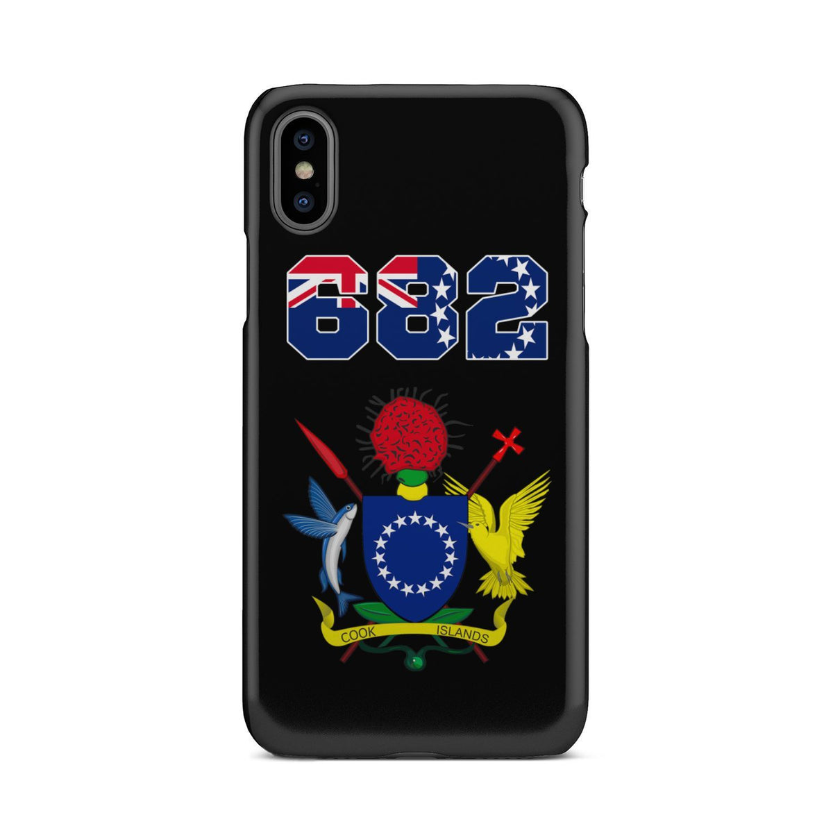 Cook Islands Phone Case - Coat of Arm Code iPhone Xs One Size Black - Polynesian Pride