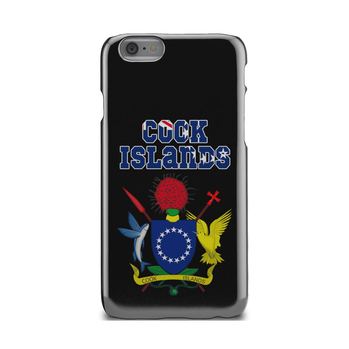 Cook Islands Phone Case - Coat of Arm Name iPhone 6 One Size Black - Polynesian Pride