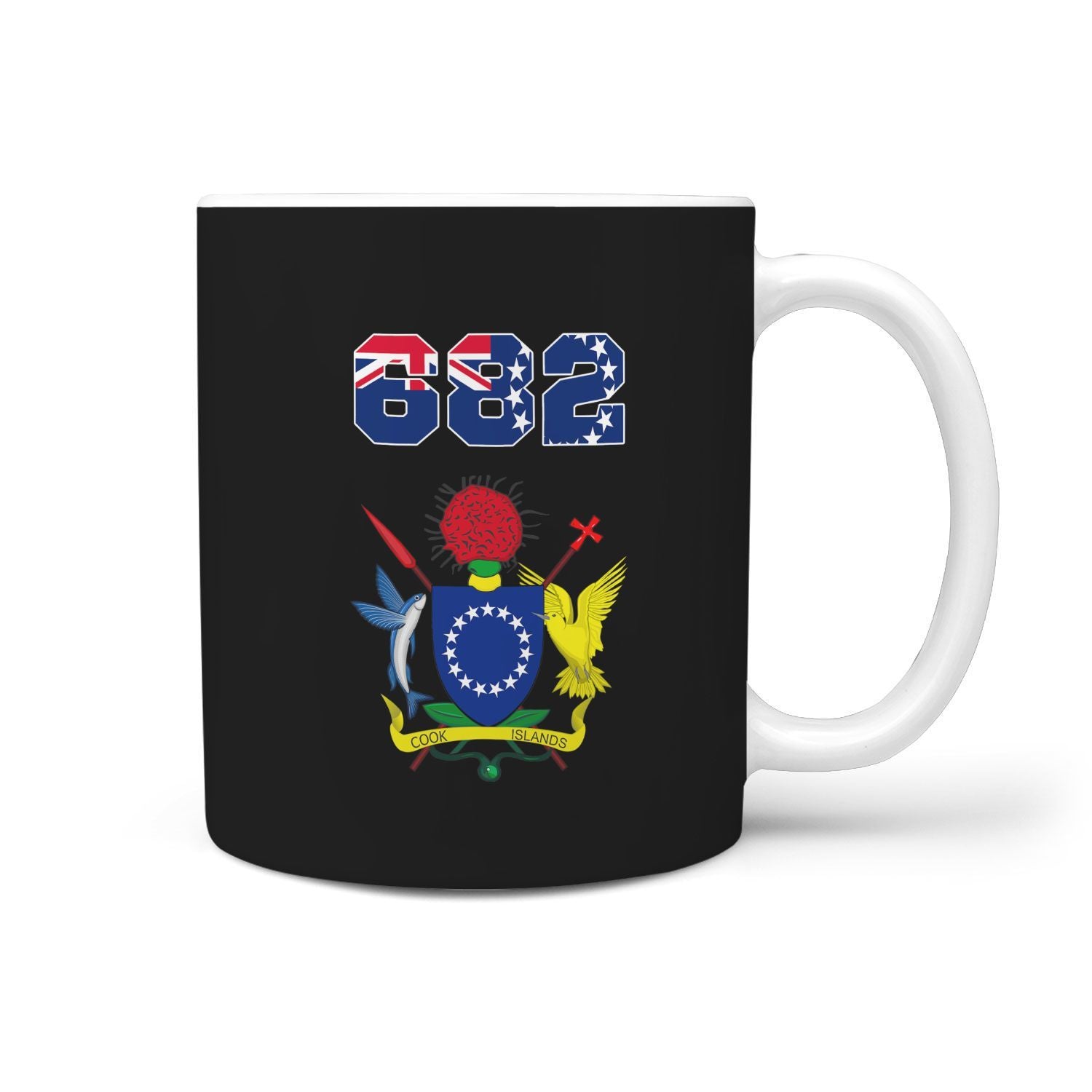 Cook Islands Mug - Coat of Arm Code One Style 11Oz Black - Polynesian Pride