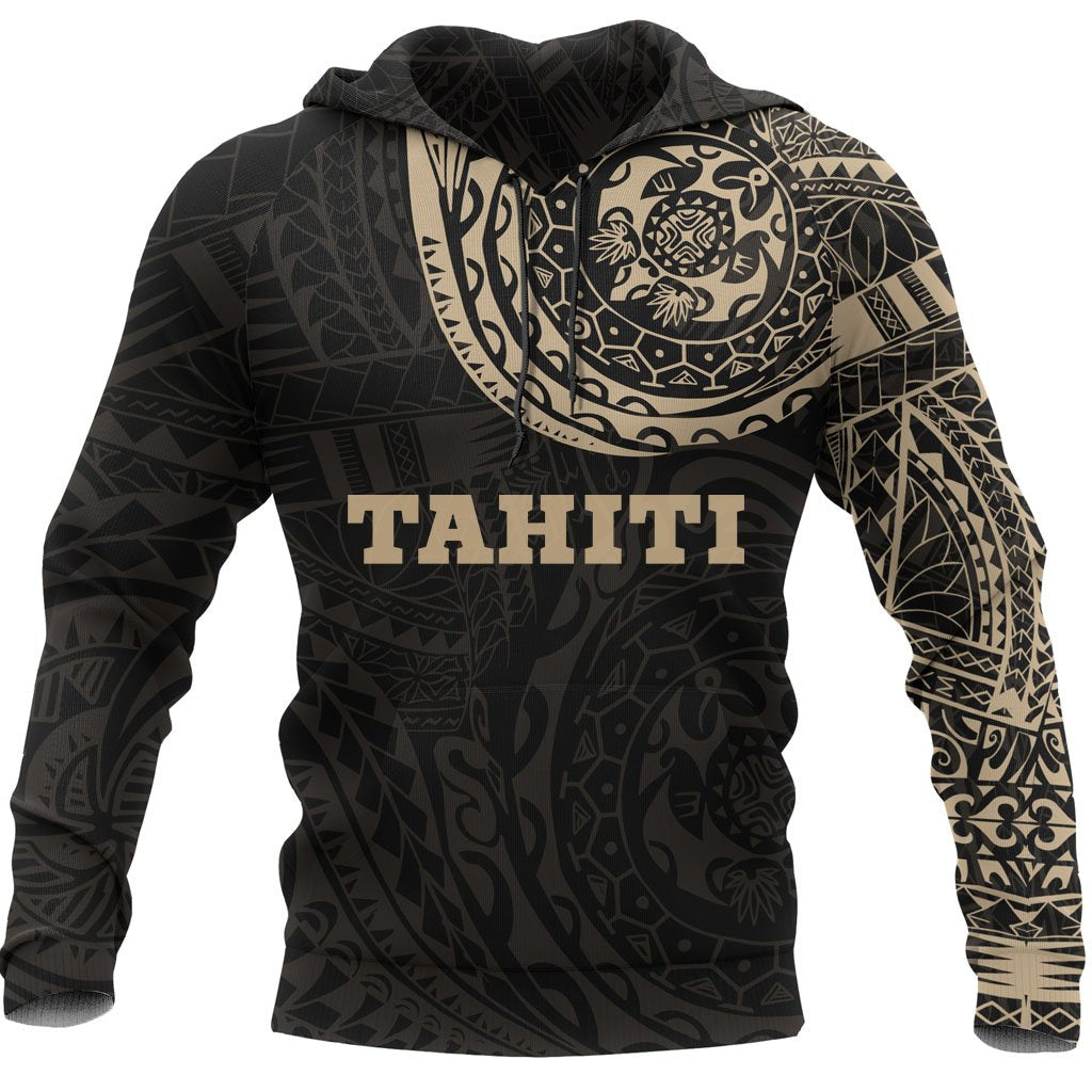 Tahiti Hoodie Tahiti Polynesian Tattoo Style Version 2.0 Unisex Black & Gold - Polynesian Pride