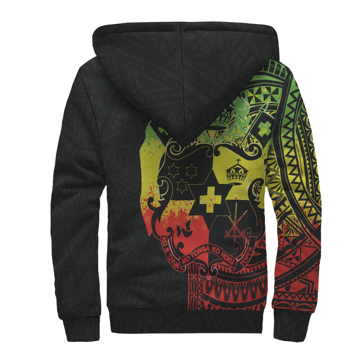 Tonga Polynesian Personalised Custom Sherpa Hoodie - Reggae Line - Polynesian Pride