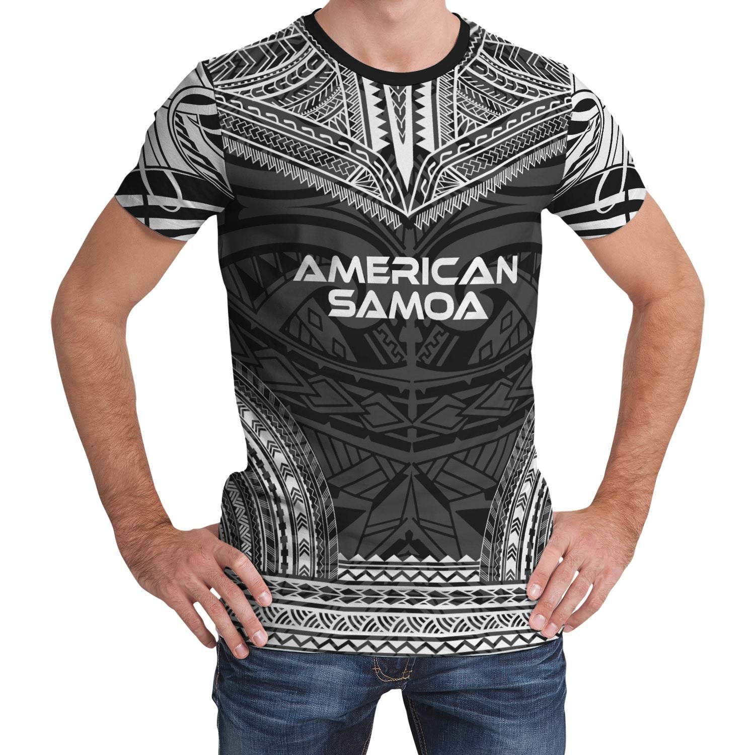 American Samoa T Shirt American Samoan Polynesian Chief Black Version Unisex Black - Polynesian Pride