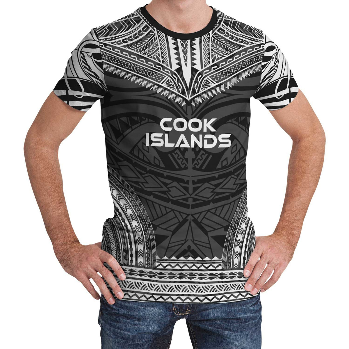 Cook Islands T Shirt Polynesian Polynesian Chief Black Version Unisex Black - Polynesian Pride