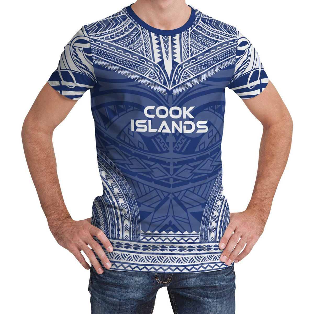 Cook Islands T Shirt Polynesian Polynesian Chief Blue Version Unisex Blue - Polynesian Pride