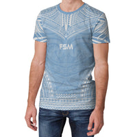 Federated States of Micronesia T Shirt F S M Polynesian Chief Light Blue Version - Polynesian Pride