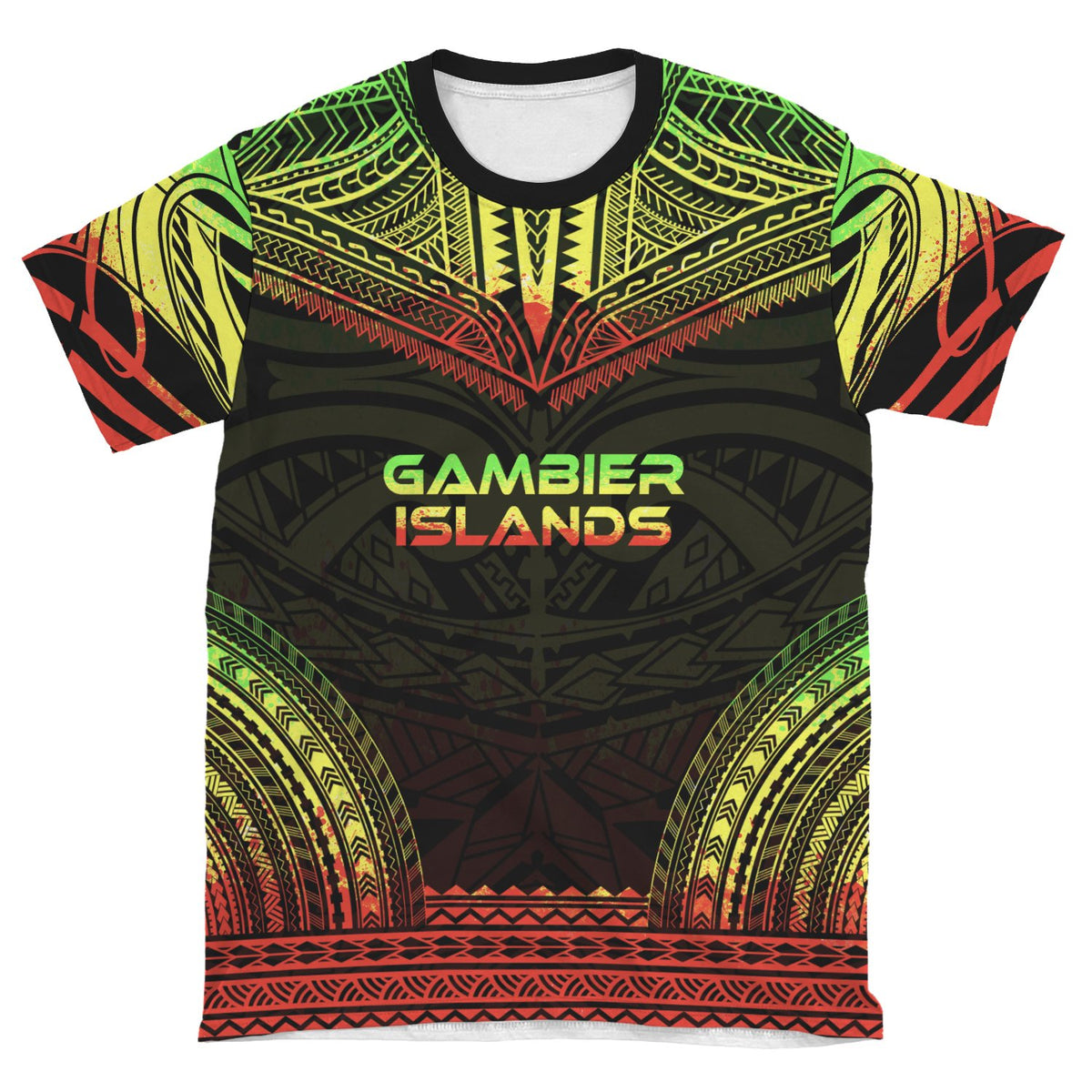 Gambier Islands T Shirt National Polynesian Chief Reggae Version - Polynesian Pride
