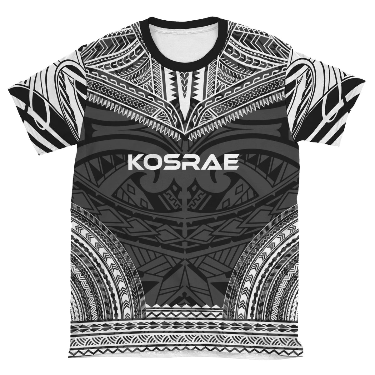Kosrae Unisex T Shirt Kosrae Polynesian Chief Black Version - Polynesian Pride