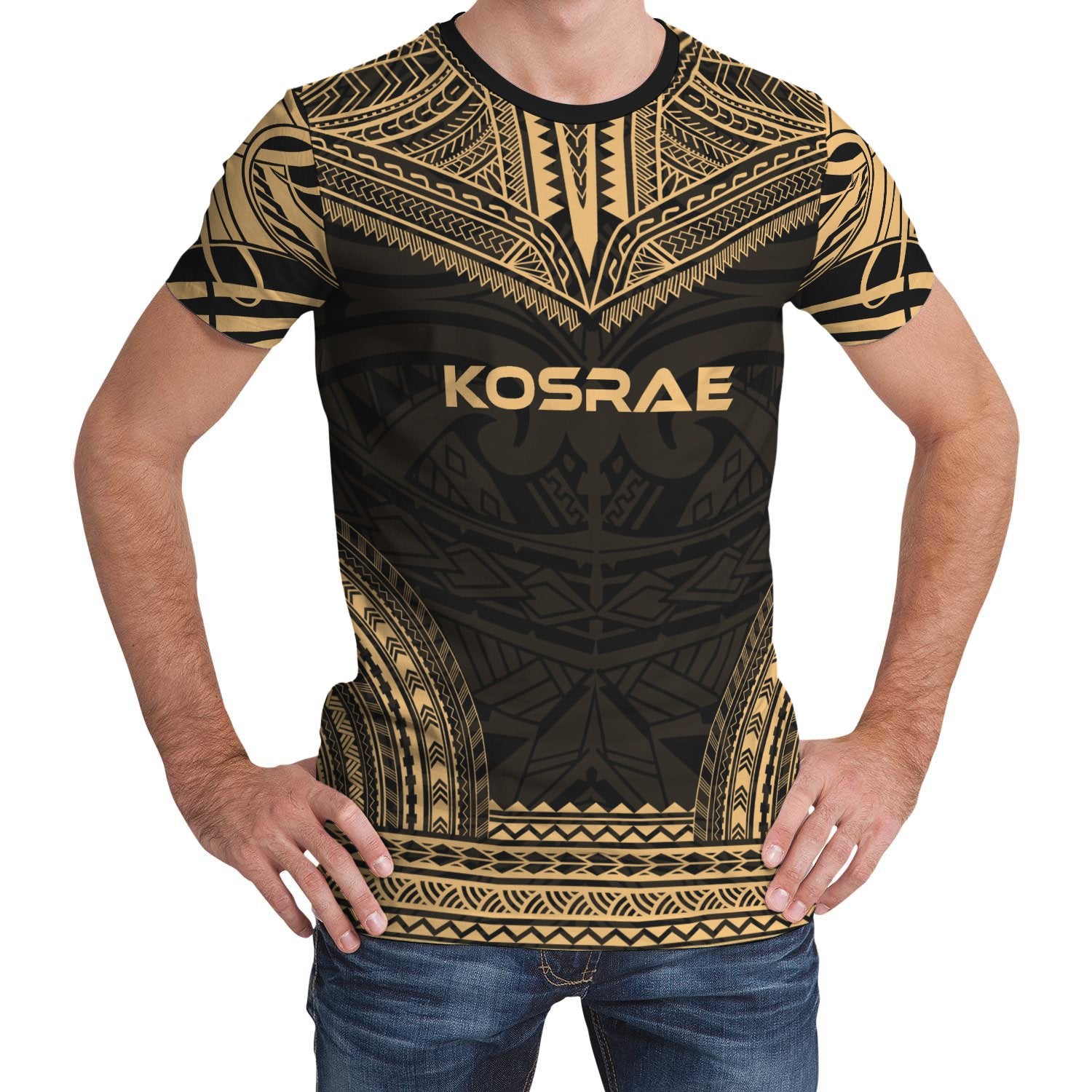 Kosrae Unisex T Shirt Kosrae Polynesian Chief Gold Version Unisex Gold - Polynesian Pride