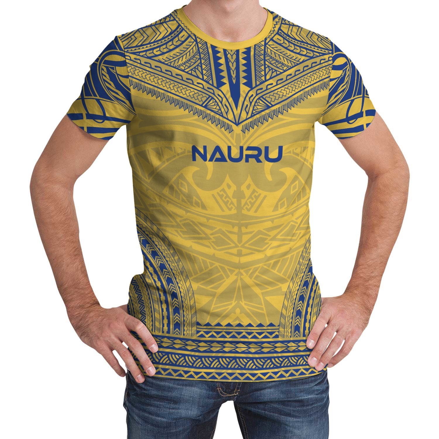 Nauru Unisex T Shirt Nauru Polynesian Chief Yellow Version Unisex Yellow - Polynesian Pride