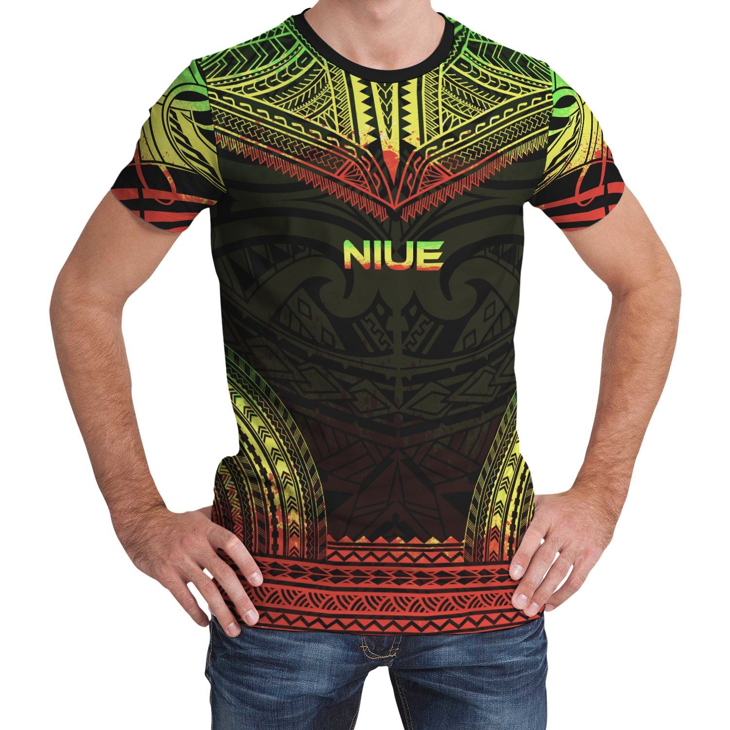 Niue Unisex T Shirt Niue Polynesian Chief Reggae Version Unisex Reggae - Polynesian Pride