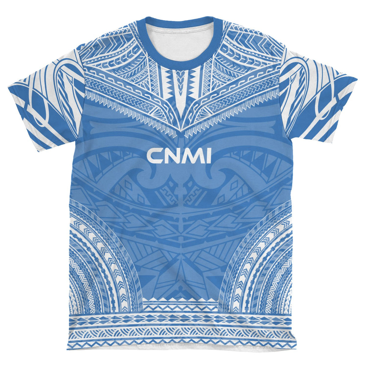 Northern Mariana Islands Unisex T Shirt C N M I Polynesian Chief Blue Version - Polynesian Pride