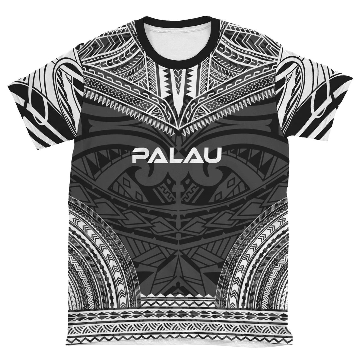 Palau Unisex T Shirt Palau Polynesian Chief Black Version - Polynesian Pride