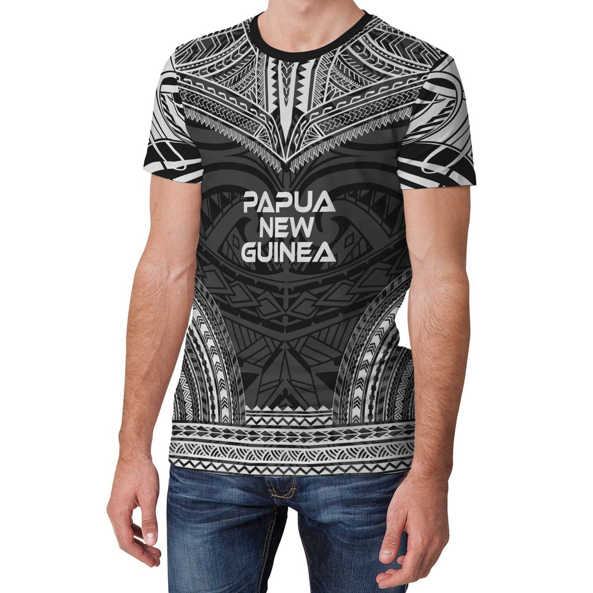 Papua New Guinea Unisex T Shirt Papua New Guinea Polynesian Chief Black Version - Polynesian Pride
