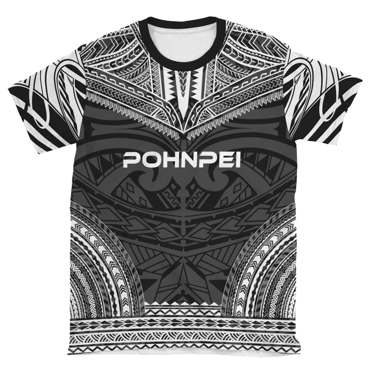 Pohnpei Unisex T Shirt Pohnpei Polynesian Chief Black Version - Polynesian Pride