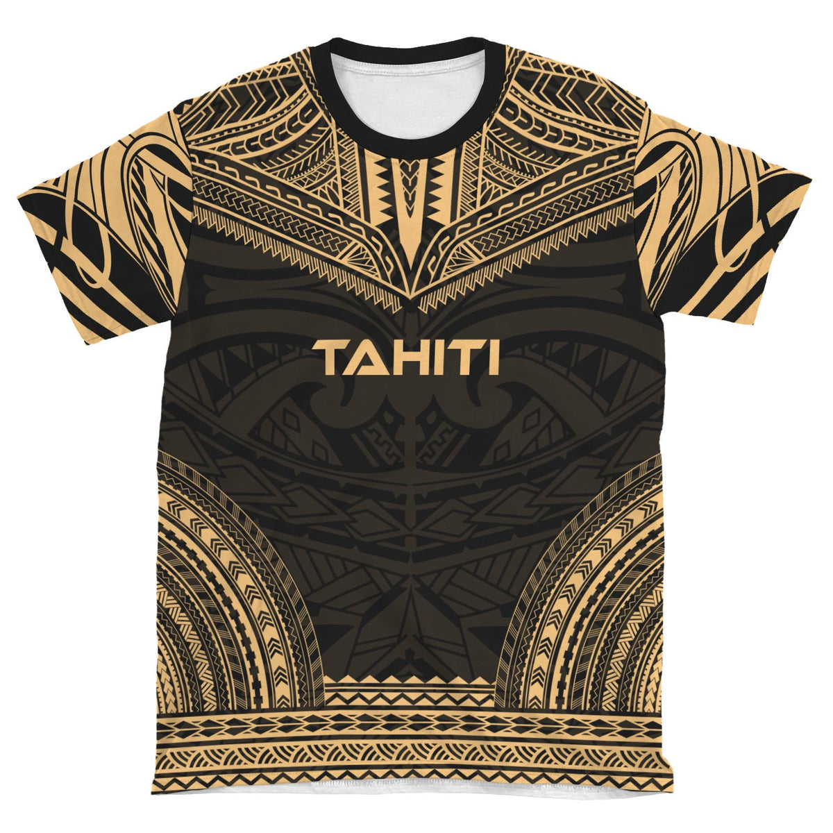 Tahiti T Shirt Tahiti Polynesian Chief Gold Version - Polynesian Pride
