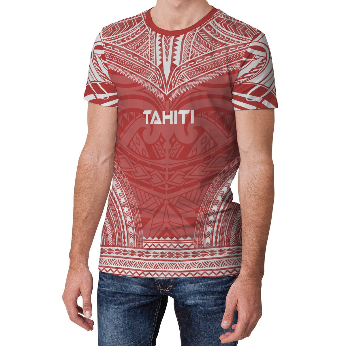 Tahiti T Shirt Tahiti Polynesian Chief Red Version - Polynesian Pride