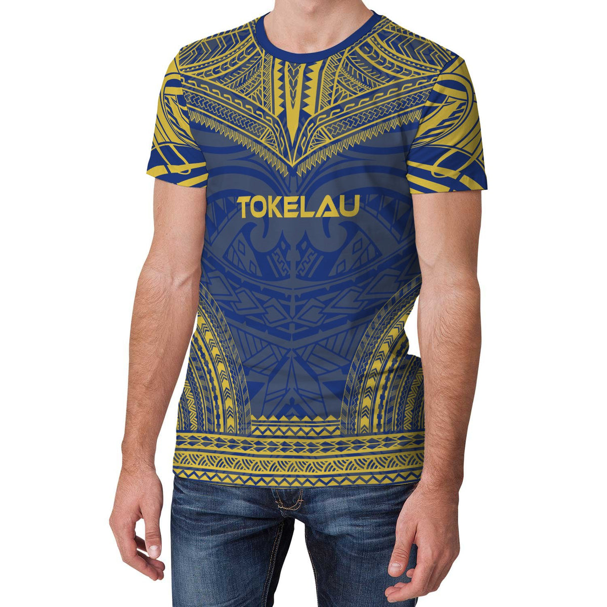 Tokelau T Shirt Tokelauan Polynesian Chief Blue Version - Polynesian Pride