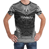 Tuvalu T Shirt Tuvaluan Polynesian Chief White Black Version Unisex Black - Polynesian Pride