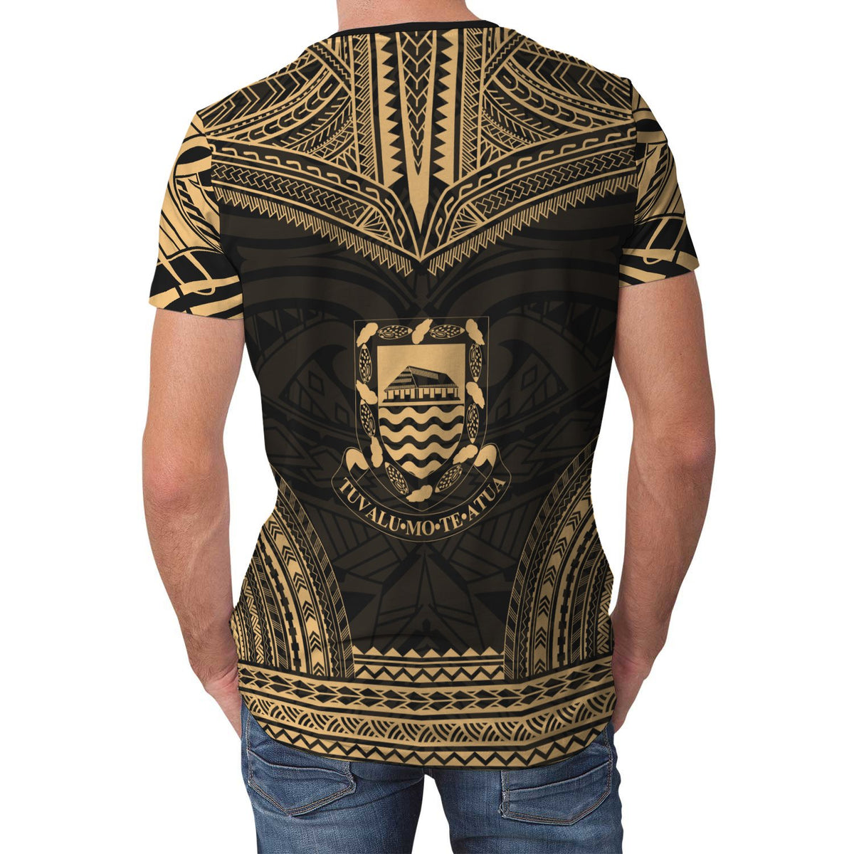 Tuvalu T Shirt Tuvaluan Polynesian Chief Gold Version - Polynesian Pride