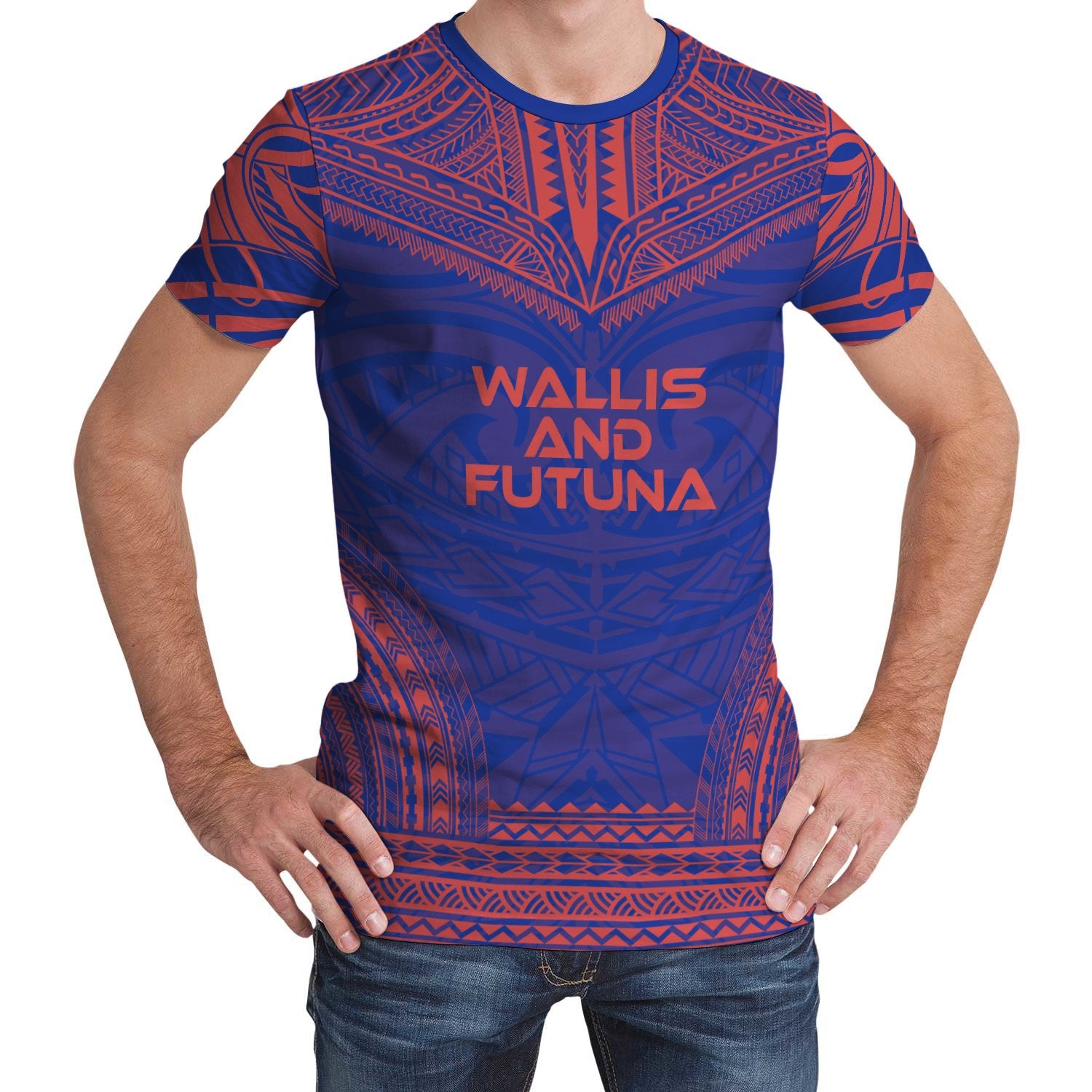 Wallis and Futuna T Shirt Wallis and Futuna Polynesian Chief Blue Version Unisex Blue - Polynesian Pride