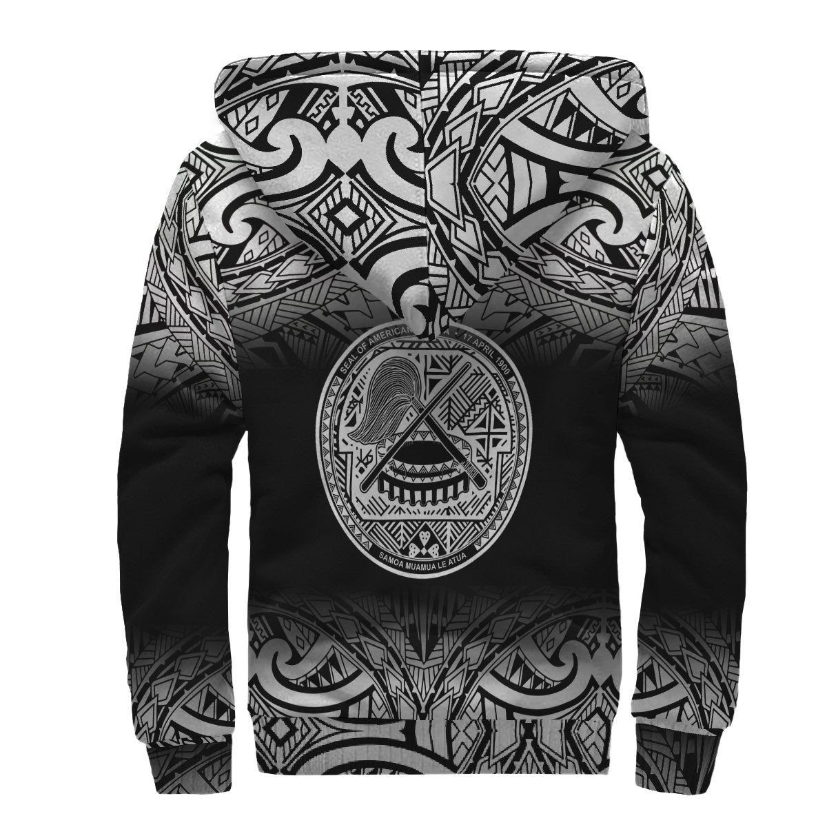 Samoa Polynesian Sherpa Hoodie - American Samoa Coat Of Arm - Polynesian Pride