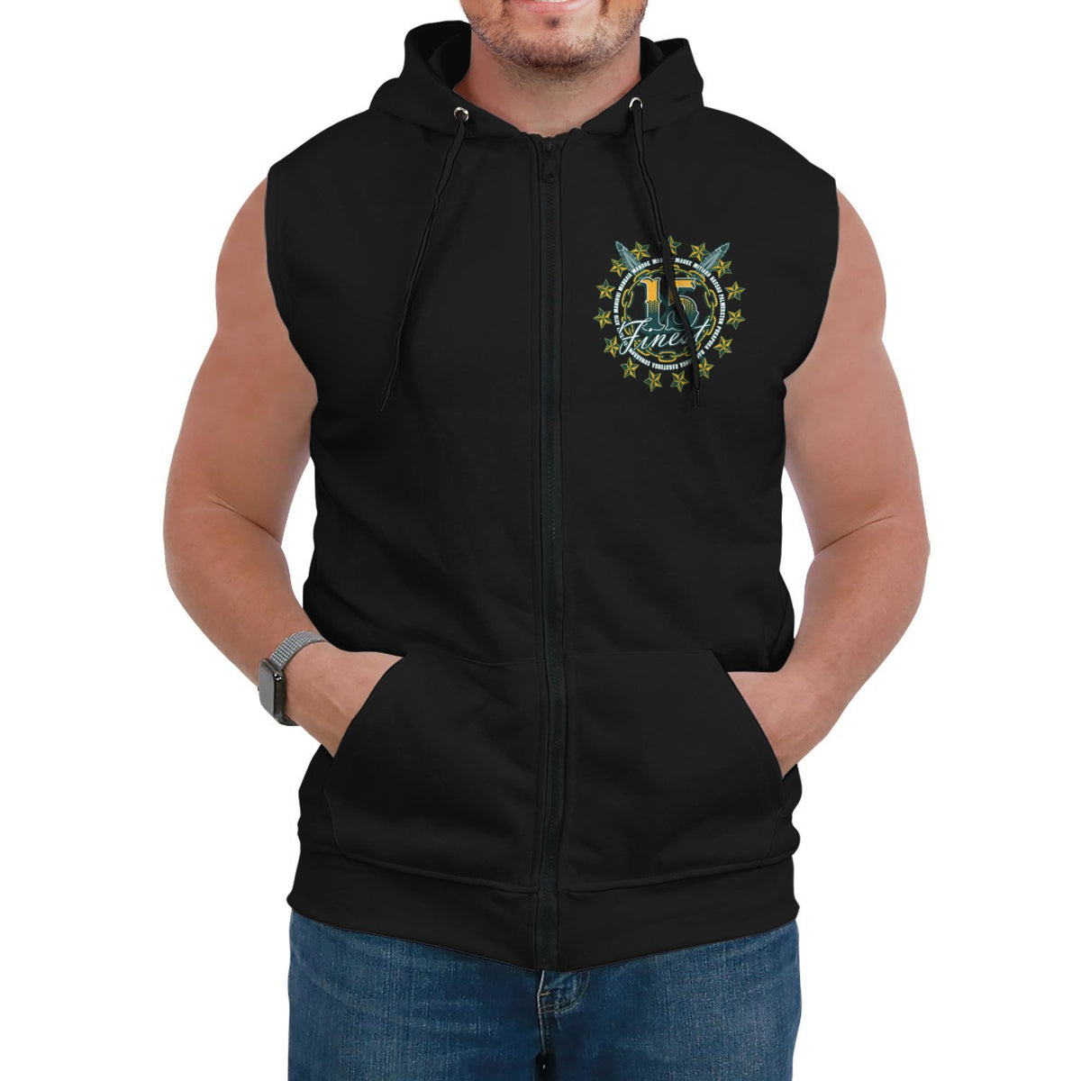 Cook Islands Sleeveless Hoodie Unisex Black - Polynesian Pride