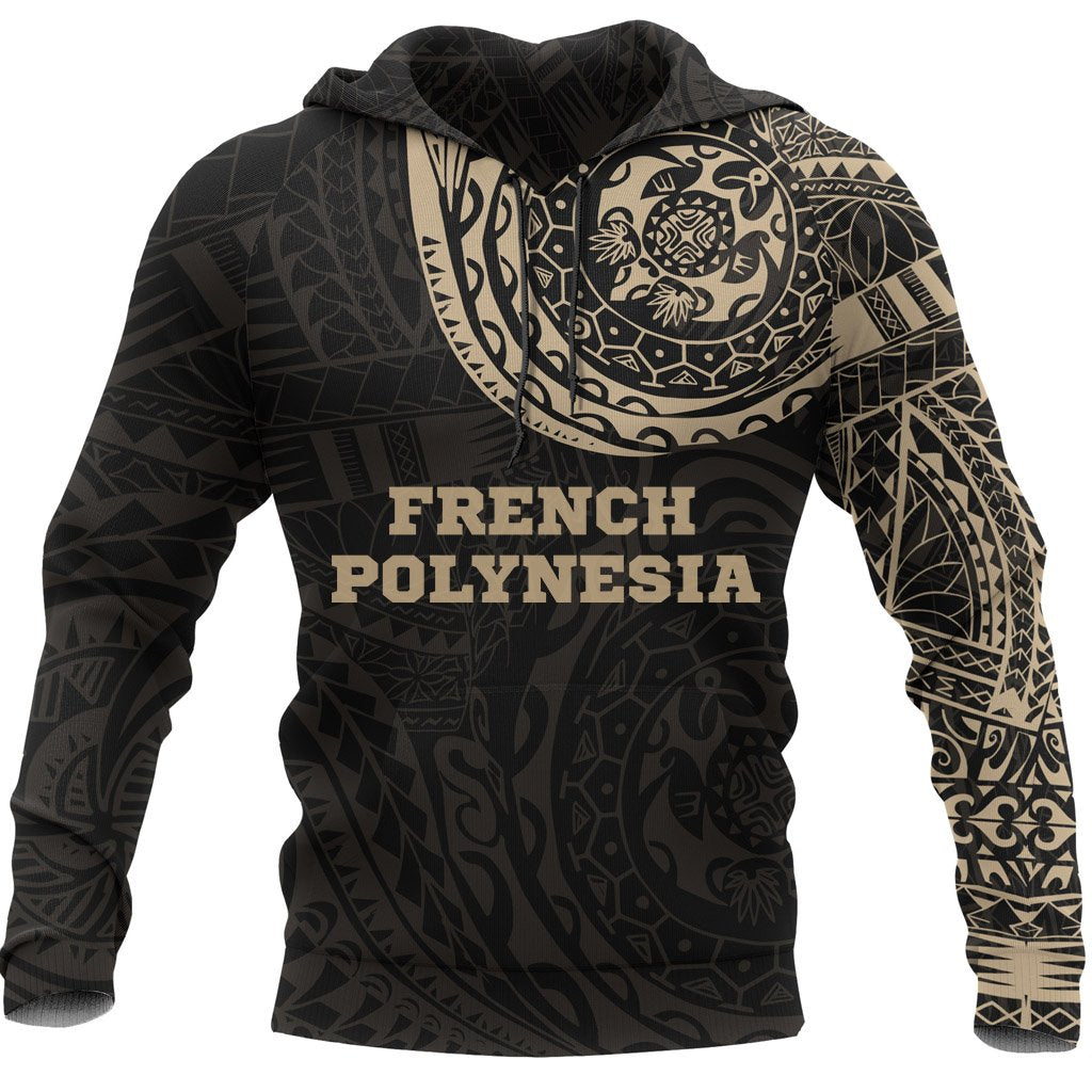 French Polynesia Hoodie French Polynesia Tattoo Style Version 2.0 Unisex Black & Gold - Polynesian Pride