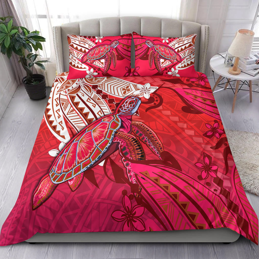 Hawaiian Islands Bedding Set Turtle Mix Hawaii Polynesian Red LT13 Red - Polynesian Pride