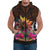 Polynesian Sleeveless Hoodie Hawaii Kanaka Maoli & Hibiscus Flowers With Polynesian Patterns Unisex Brown - Polynesian Pride