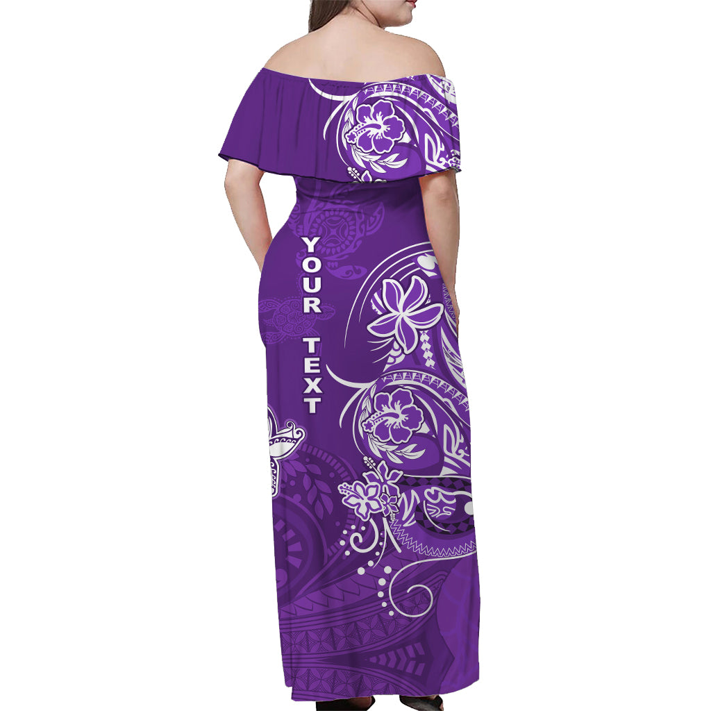 Custom Wallis et Futuna Matching Dress and Hawaiian Shirt Polynesia Purple Sea Turtle and Flowers LT13 - Polynesian Pride