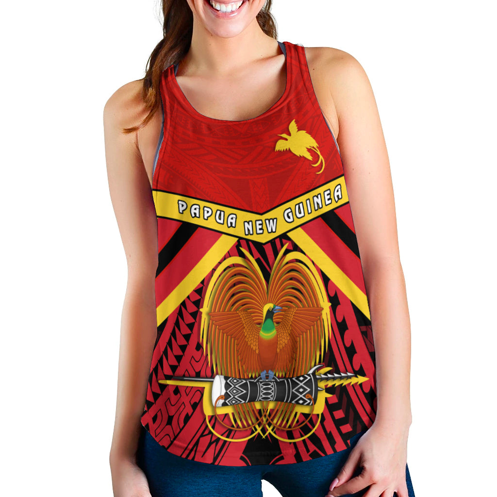 Papua New Guinea Women Racerback Tank the One and Only LT13 Red - Polynesian Pride