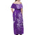 (Custom Personalised) Wallis et Futuna Off Shoulder Long Dress Polynesia Purple Sea Turtle and Flowers LT13 - Polynesian Pride