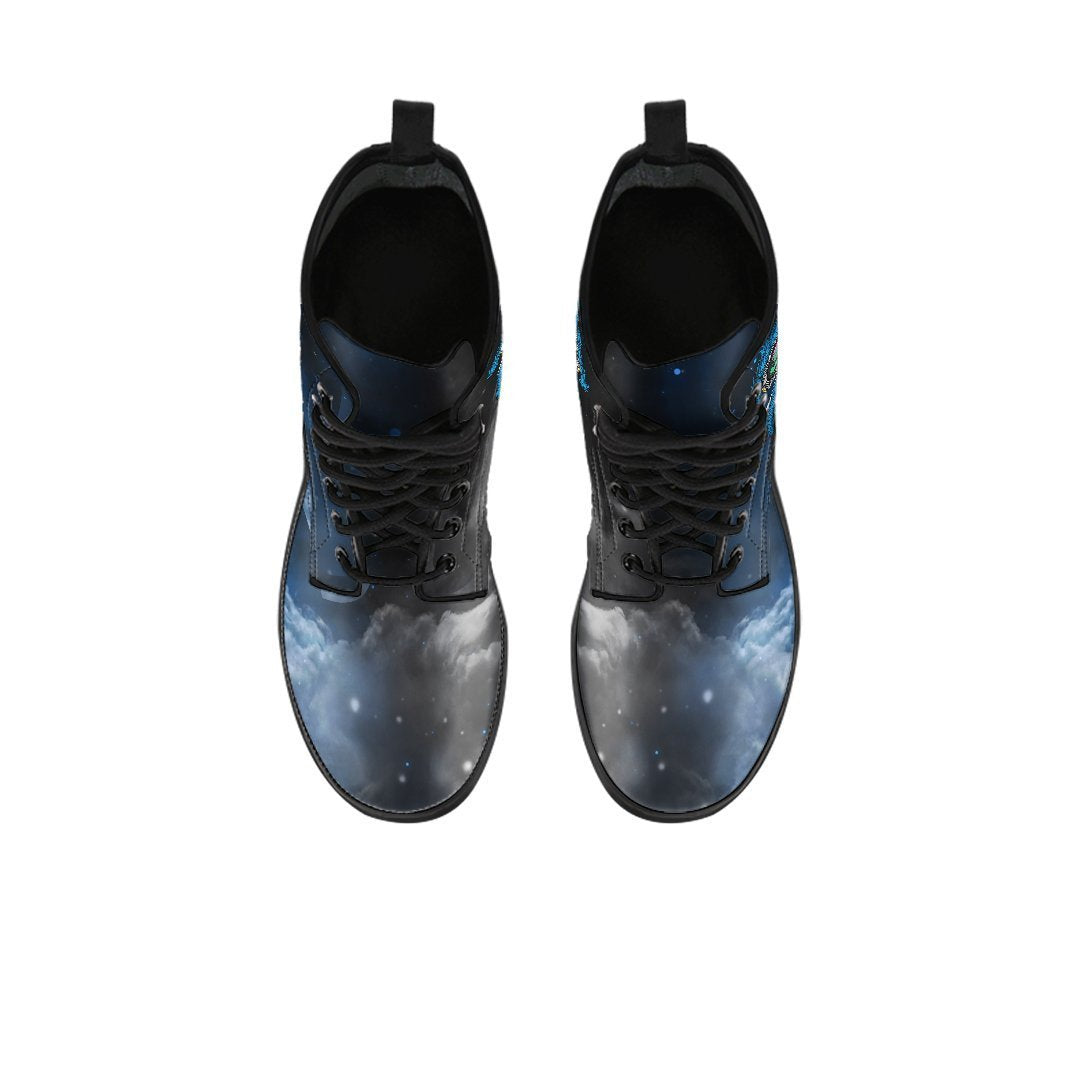 Scotland Celtic Leather Boots - Dragon & Thistle With Celtic - Polynesian Pride