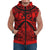 Polynesian Sleeveless Hoodie Guam Flag, Seal with Maui Moana Tattoo Unisex Red - Polynesian Pride