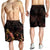 Niue Polynesian Men's Shorts - Turtle With Blooming Hibiscus Gold - Polynesian Pride