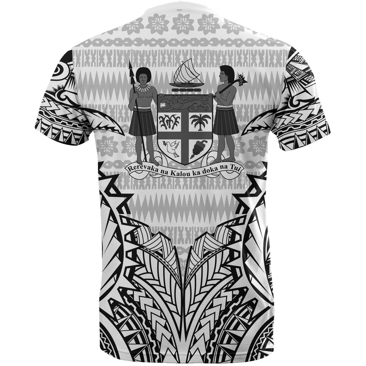 Fiji T Shirt Fijian Flag Polynesian Tattoo Tapa Style - Polynesian Pride