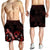 Tonga Polynesian Men's Shorts - Turtle With Blooming Hibiscus Red - Polynesian Pride