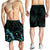 Chuuk Polynesian Men's Shorts - Turtle With Blooming Hibiscus Turquoise - Polynesian Pride