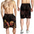 Tuvalu Polynesian Men's Shorts - Turtle With Blooming Hibiscus Gold - Polynesian Pride