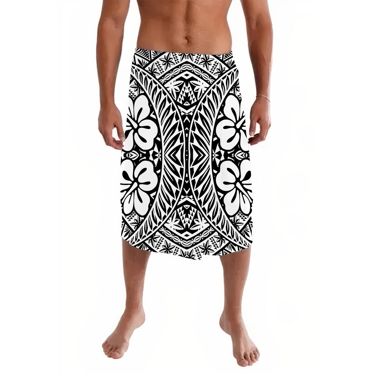 Tonga Lavalava Tongan Pattern Simple LT13 Black - Polynesian Pride