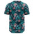 Hawaii Tropical Monstera Leaf Blue Baseball Jersey - Polynesian Pride