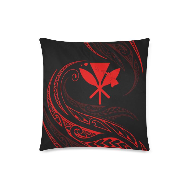 Kanaka Pillow Covers - Red - Frida Style One Size 18"x18"(Twin Sides) Black - Polynesian Pride