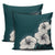 Hibiscus Light White Pillow Covers One Size Zippered Pillow Cases 18"x 18" (Twin Sides) (Set of 2) Black - Polynesian Pride