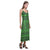 Polynesia Pattern V - Neck Open Fork Long Dress - Green Style - Polynesian Pride