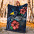 Tokelau Polynesian Premium Blanket - Blue Turtle Hibiscus - Polynesian Pride