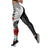 Tahiti Polynesian Custom Personalised Legging - Coat Of Arm With Hibiscus White Black - Polynesian Pride