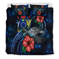 Cook Islands Polynesian Bedding Set - Blue Turtle Hibiscus - Polynesian Pride