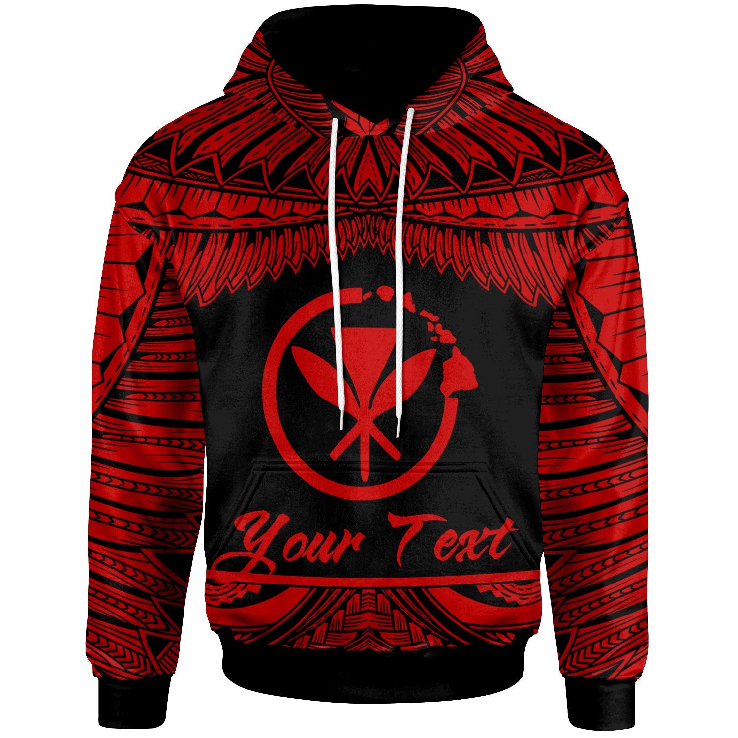 Hawaii Polynesian Custom Hoodie Hawaii Pride Red Version Unisex Red - Polynesian Pride