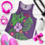 Polynesia Women's Racerback Tank - Hibiscus With Tribal Mauve Color - LT12 - Polynesian Pride